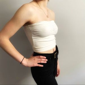 White Garage Tube Top Size S